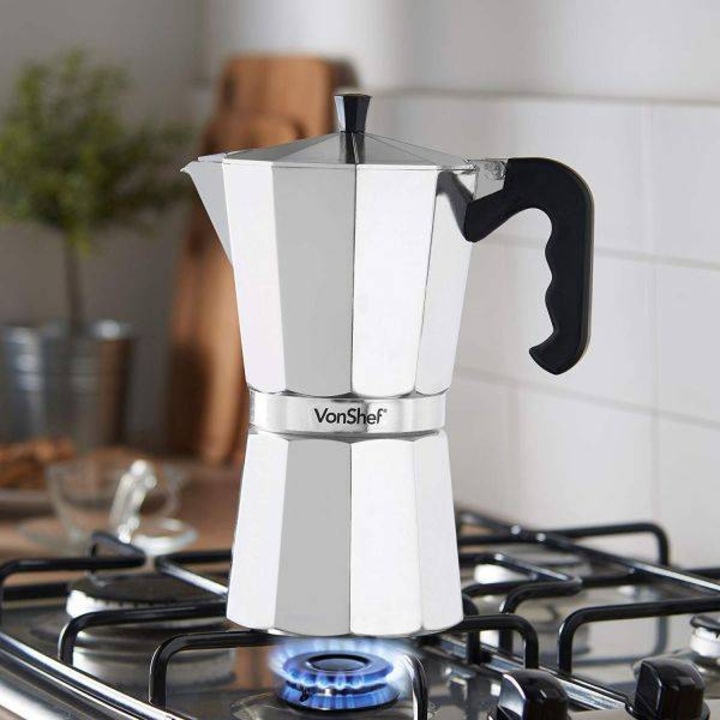 Ibric pentru cafea Espresso Italiana VonShef 1000144, 12 Cupe, Cafea Moka