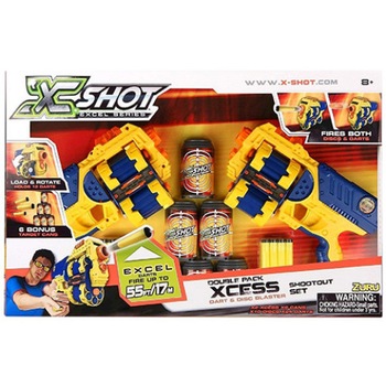 Set de joaca, X-Shot, concurs de tir cu 2 arme, gloante si accesorii Set de joaca, X-Shot, concurs de tir cu 2 arme, gloante si accesorii