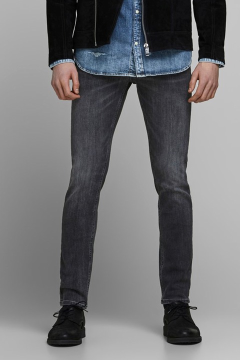 Jack & Jones, Glenn alacsony derekú slim fit farmernadrág, Fehér/Koptatott fekete