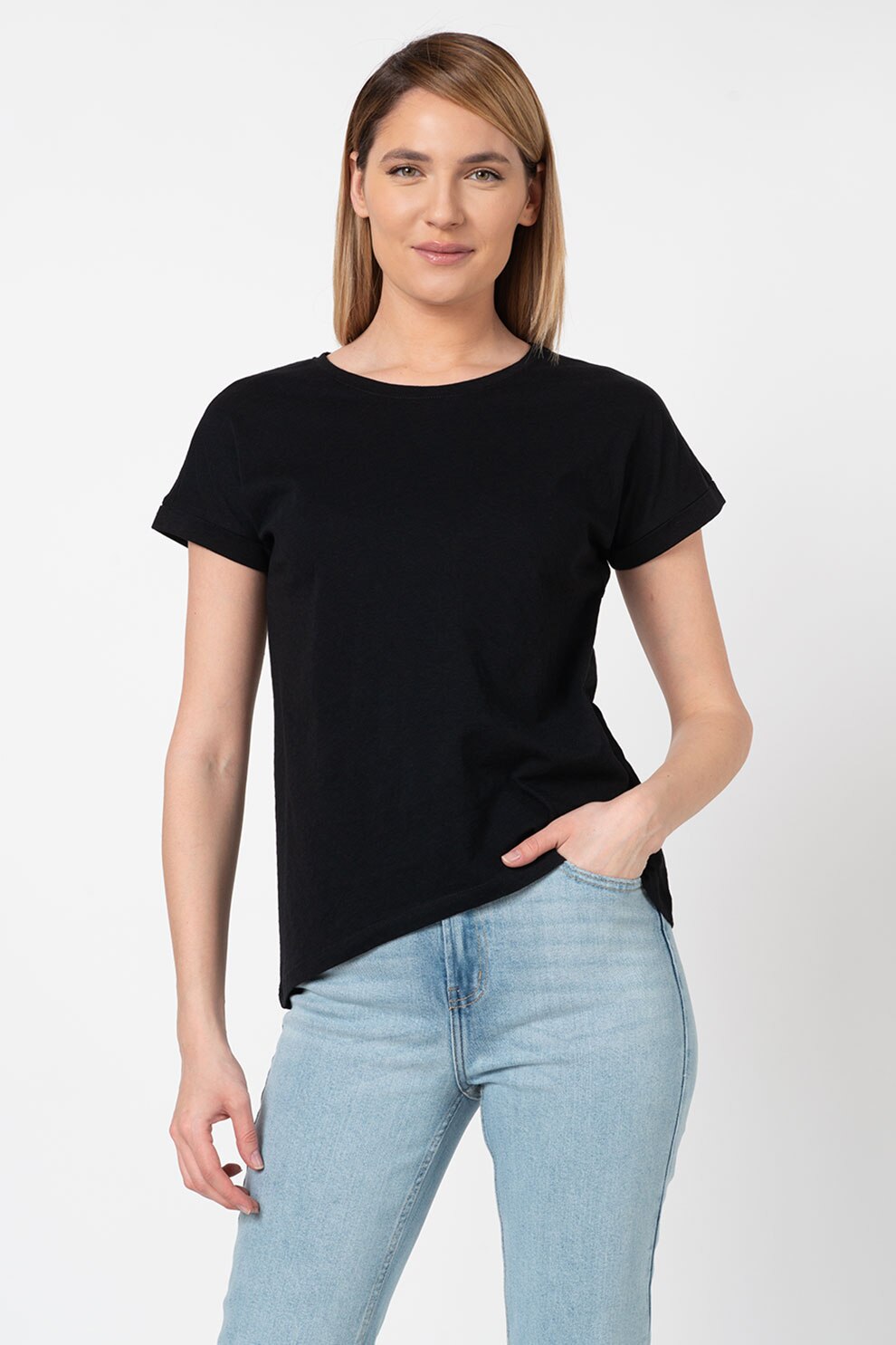 JdY, Set de 2 tricouri Pastel Life, Negru/Verde oliv, XS