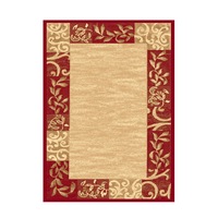 Covor living / dormitor Sintelon Practica polipropilena dreptunghiular crem/rosu 70 x 140 cm