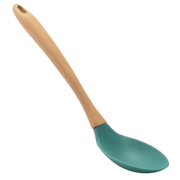 Lingura pentru sos, silicon, cu maner lemn, 32cm