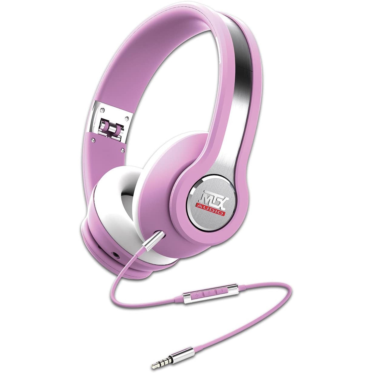 Casti audio cu banda MTX iX1, tip DJ, Roz