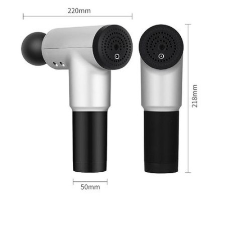 Aparat de masaj Gun Profesional, 4 capete interschimbabile, 5 trepte de viteza, Argintiu, Urban Trends ®