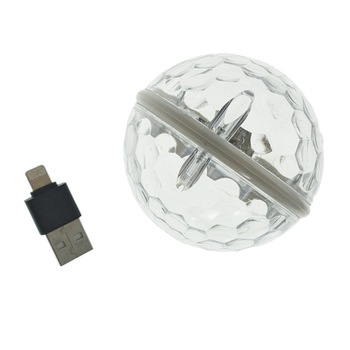 Mini Glob USB cu Led 4W multicolor RGB , Omega Magic Disco Ball 45232, cu conector 8-pin lightning pentru Apple, iPhone Mini Glob USB cu Led 4W multicolor RGB , Omega Magic Disco Ball 45232, cu conector 8-pin lightning pentru Apple, iPhone