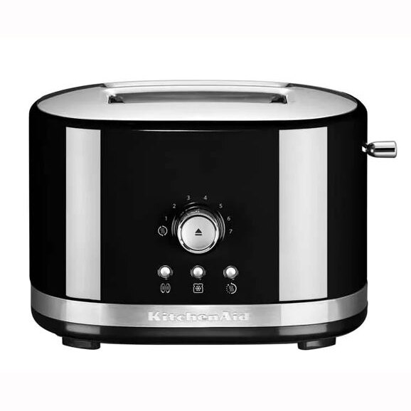 Prajitor de paine KitchenAid Onyx Black 5KMT2116EOB, 1200W, 2 sloturi si control manual, negru