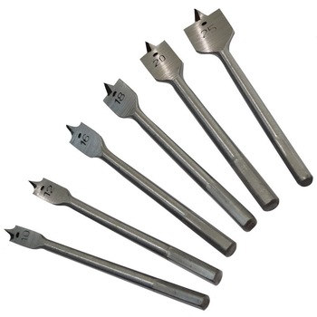 Set de burghie pentru lemn , plat, cu o coada hexagonala, 10, 12, 16, 18, 20, 25 mm, 6 bucati Set de burghie pentru lemn , plat, cu o coada hexagonala, 10, 12, 16, 18, 20, 25 mm, 6 bucati
