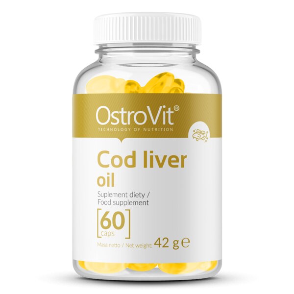 Supliment alimentar, Ulei de Ficat de Cod, OstroVit Cod Liver Oil - 60 capsule (60 doze)