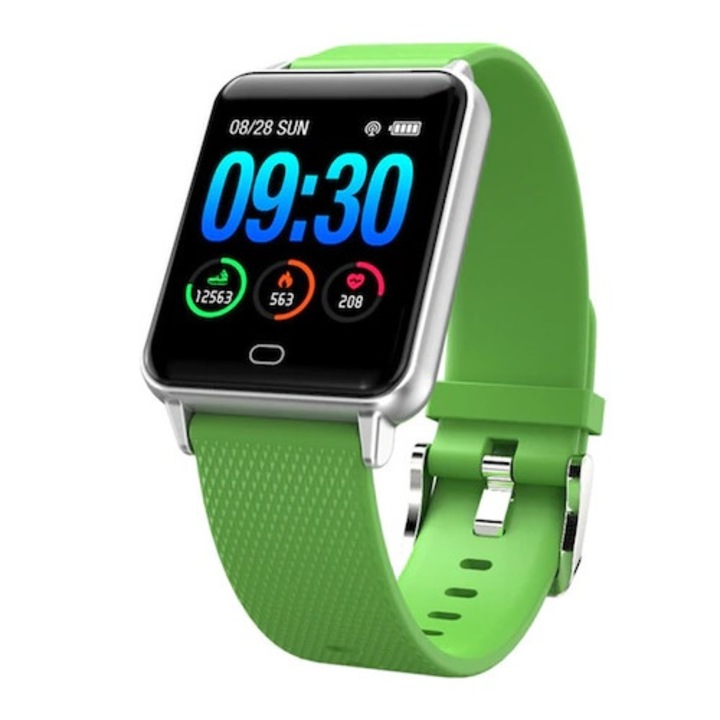 Ceas unisex Smartwatch M21 Pedometru Monitor de ritm cardiac verde