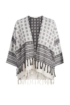 Sacou cardigan, Pieces, Onesize, Negru/Alb, One Size Sacou cardigan, Pieces, Onesize, Negru/Alb, One Size