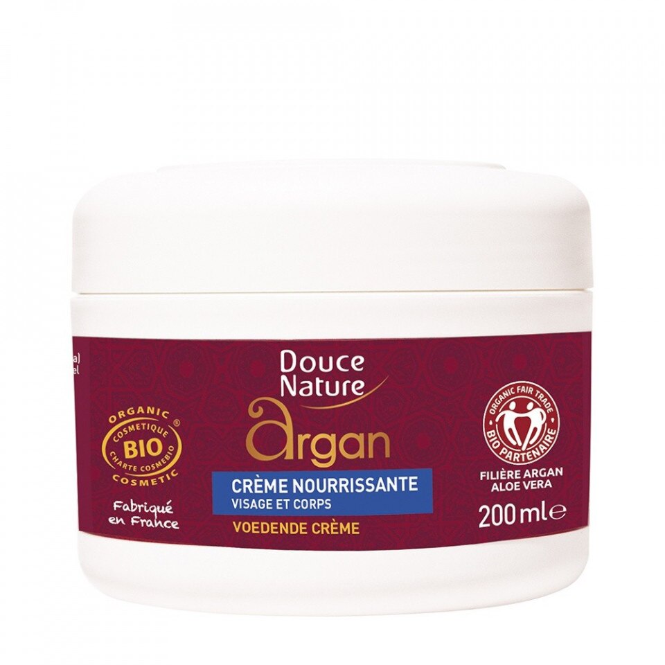 Crema nutritiva cu ulei de argan, Douce Nature, 200 ml