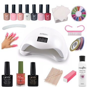 Kit unghii cu lampa LED model SUN 5 48W Oranjollie si 140 produse manichiura Kit unghii cu lampa LED model SUN 5 48W Oranjollie si 140 produse manichiura