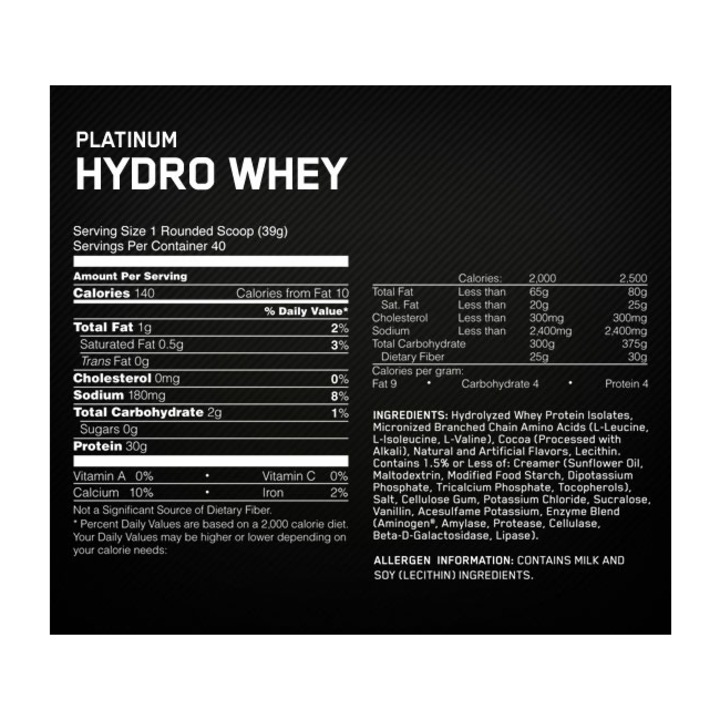 Optimum Nutrition Platinum Hydro Whey, Ягода, 1,6 кг