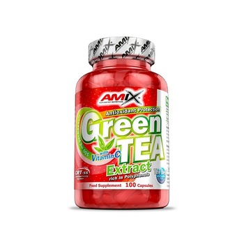 Supliment alimentar Amix Green Tea Extract (ceai verde) cu Vitamina C 100 Capsule Supliment alimentar Amix Green Tea Extract (ceai verde) cu Vitamina C 100 Capsule