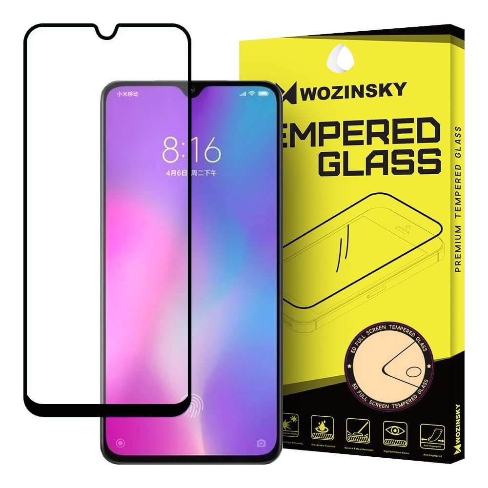 Folie Xiaomi Mi 9 Lite / Xiaomi Mi CC9, Sticla Securizata 9H cu Rama, Extra - Rezistenta, Case Friendly, Wozinsky, Negru