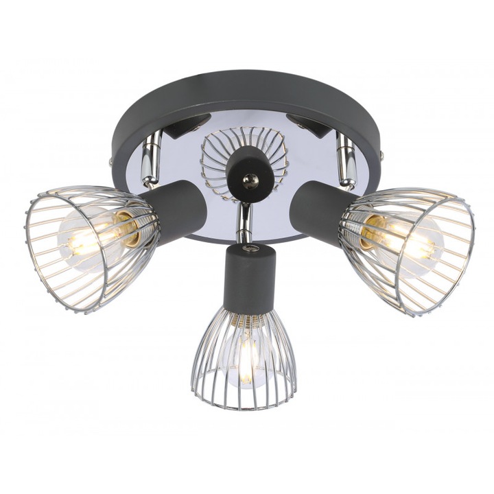 Спот Candellux Mоodo ,3x40W Е14 , Черен хром/Хром