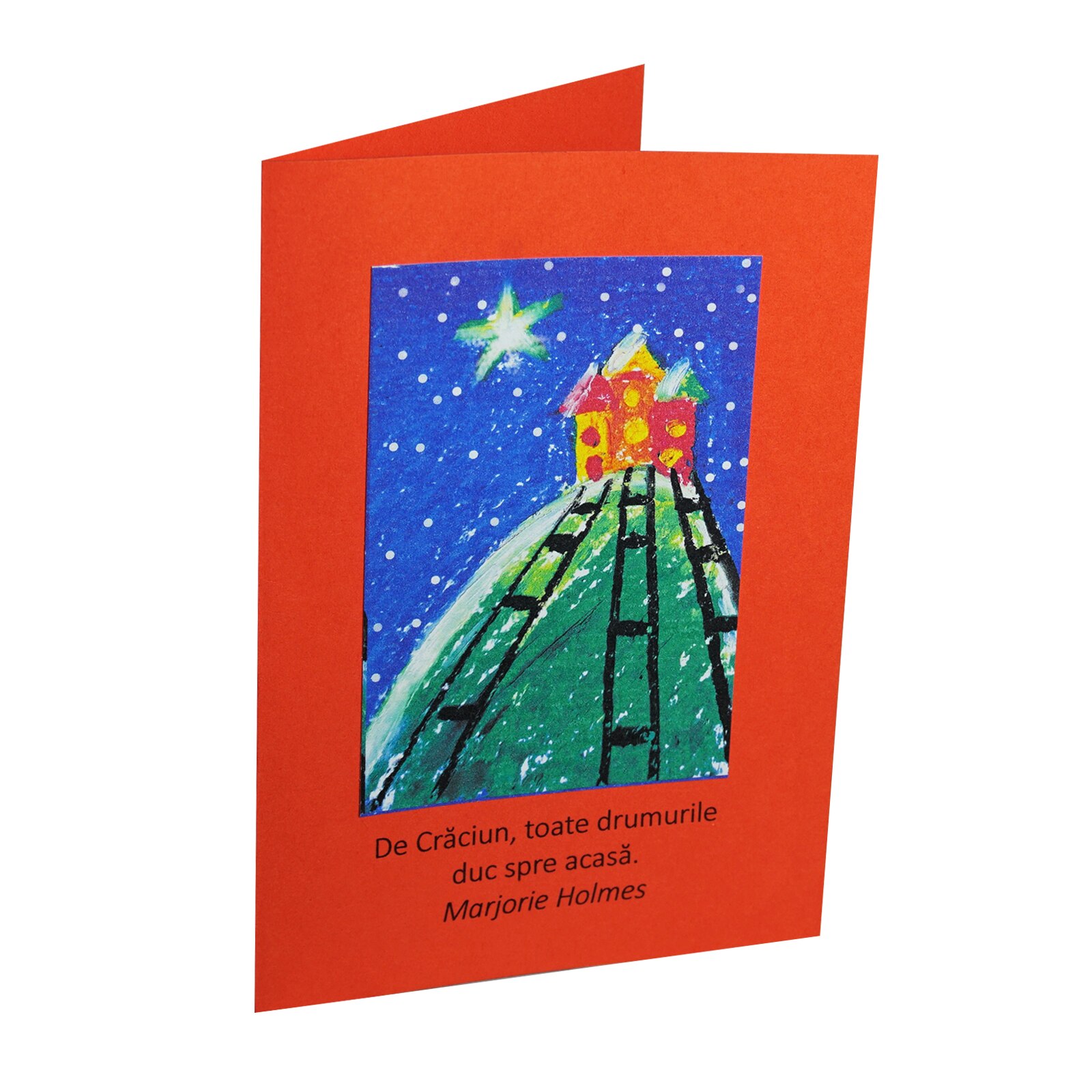 Felicitare de craciun, handmade, Regalo - Acasa, 15 cm