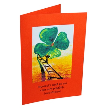 Felicitare Martie, handmade, Regalo - Trifoi, 15 cm Felicitare Martie, handmade, Regalo - Trifoi, 15 cm