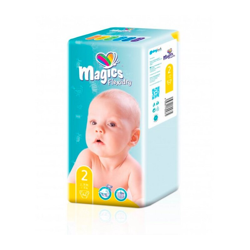 Scutece Magics Flexidry Marime 2 Mini, 4-8kg, 42 bucati