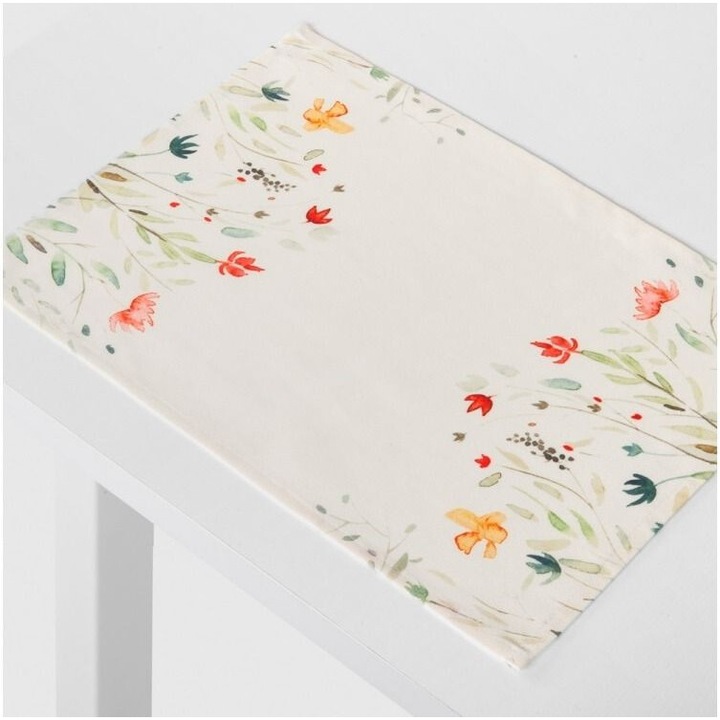 Set suport farfurie textil 30x40cm, 2 piese, AMBITION Pastel Flowers