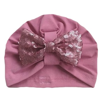 Turban Mic Pitic T13NOU cu funda paiete, Rose Turban Mic Pitic T13NOU cu funda paiete, Rose