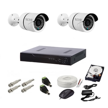 Sistem supraveghere VEYO AHD 1080P cu 2 camere, IR 30 m, vizualizare pe telefon Sistem supraveghere VEYO AHD 1080P cu 2 camere, IR 30 m, vizualizare pe telefon