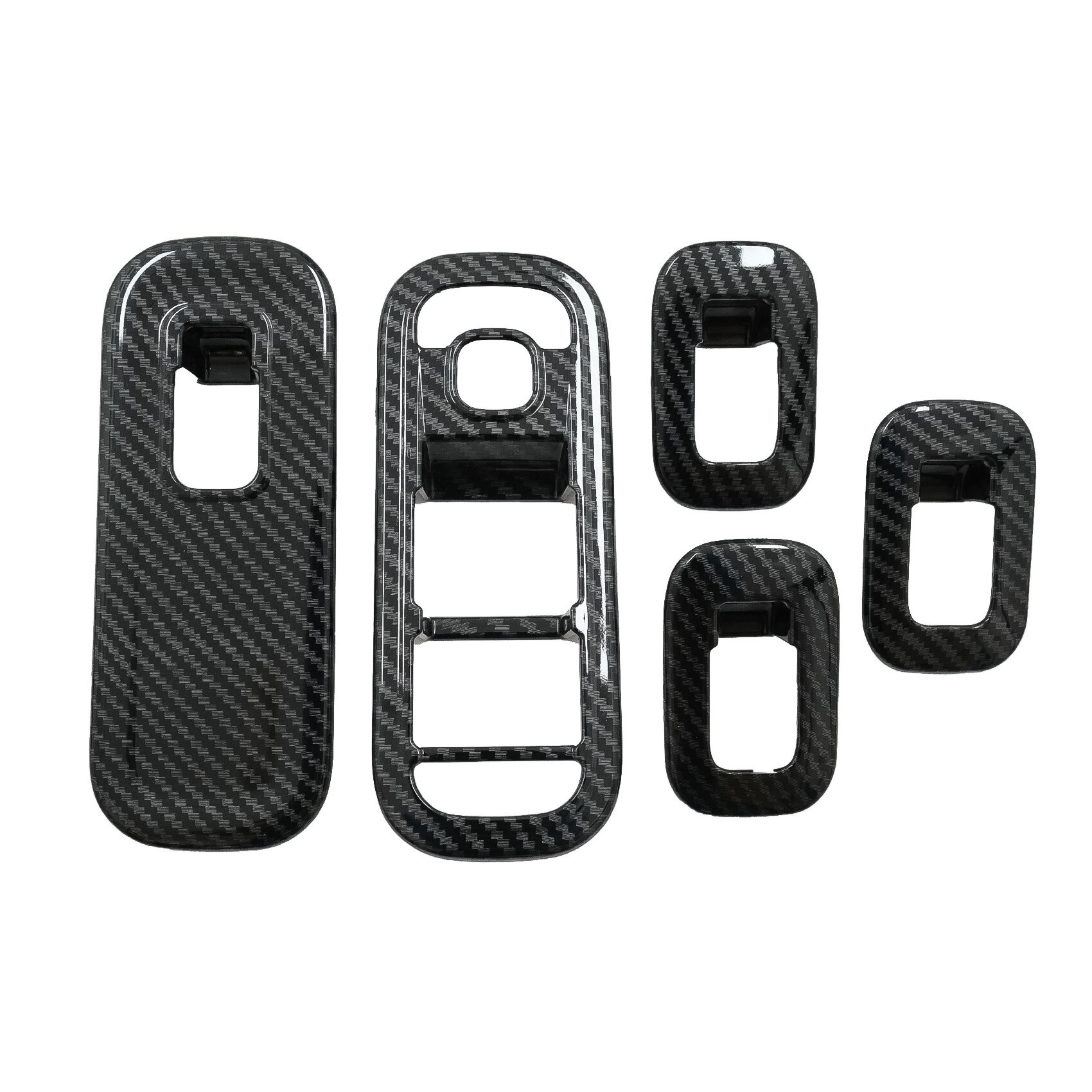 Set 5 Ornamente interior Butoane Geamuri compatibil cu Mercedes A-Class W177 V177 (2018-Up) Carbon LHD