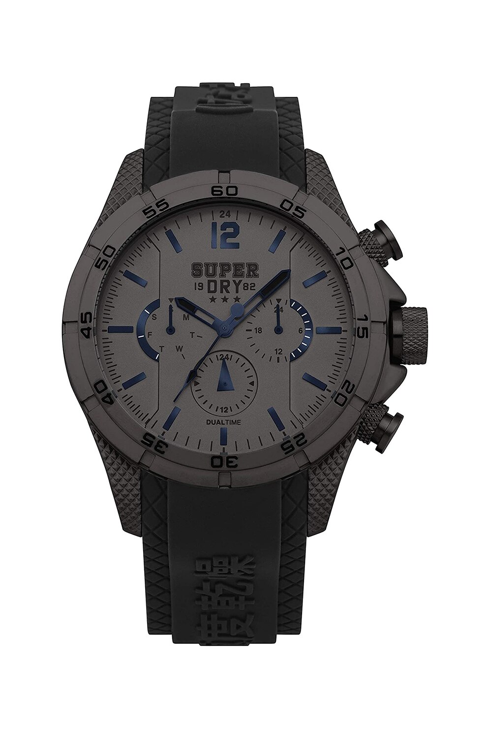 SUPERDRY, Szilikonszíjas chrono karóra, Sötétszürkefekete MOMO DESIGN, Szilikonszíjas chrono karóra, Fekete eMAG.hu