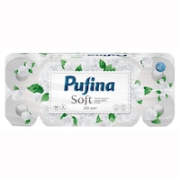 Hartie igienica Pufina Soft Alb, 10 role, 2 straturi