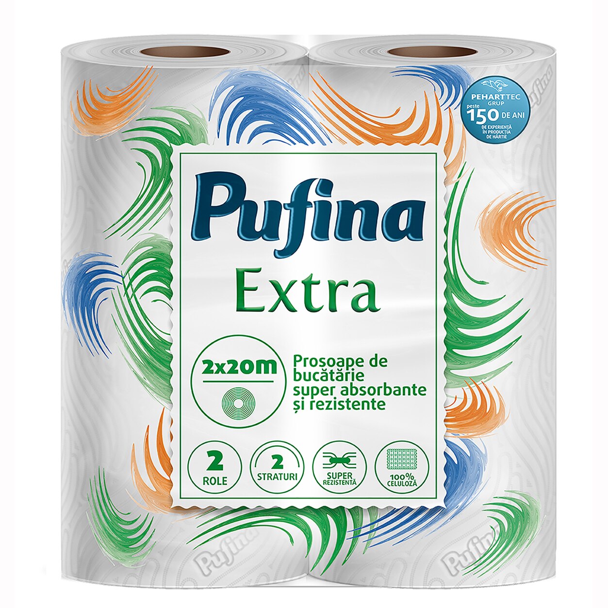 Prosop hartie Pufina Extra, 2 role, 2 straturi, 2x20m