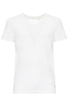 Tricou barbati in V cu detaliu logo, Guess Jeans, Alb Tricou barbati in V cu detaliu logo, Guess Jeans, Alb