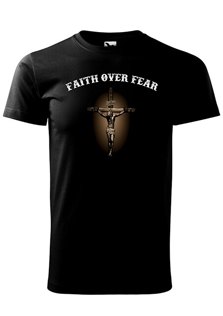Tricou cu maneca scurta,K-off,negru,Faith over fear