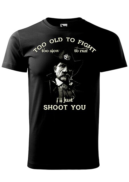 Tricou cu maneca scurta,K-off,negru,Too old to fight
