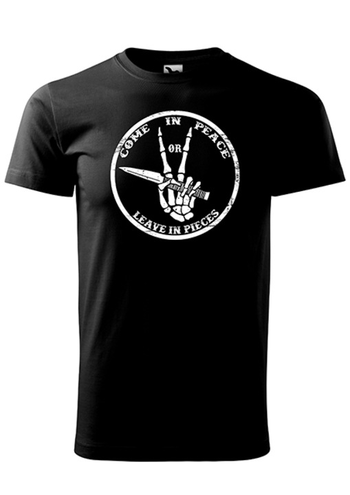 Tricou cu maneca scurta, K-off, negru,2XL, Come in peace