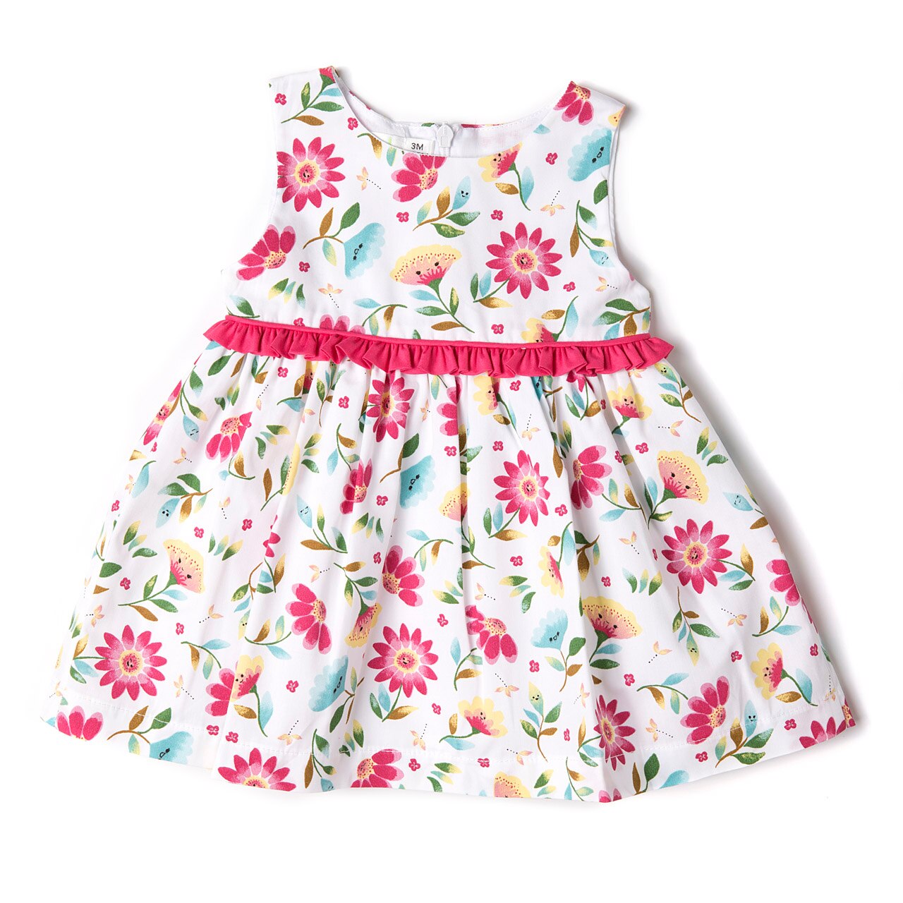 Rochie Babybol fetita imprimeu floral , fucsia
