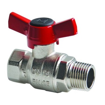 Robinet cu sfera, cu maneta tip “fluture”, PN 25, filet exterior x interior 1/2 Robinet cu sfera, cu maneta tip “fluture”, PN 25, filet exterior x interior 1/2