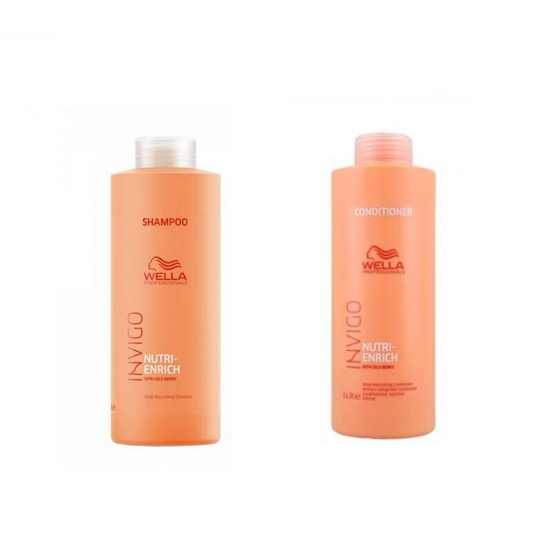 Set Nutri Enrich format din sampon par deteriorat, 1000 ml, balsam par deteriorat, 1000 ml, Wella