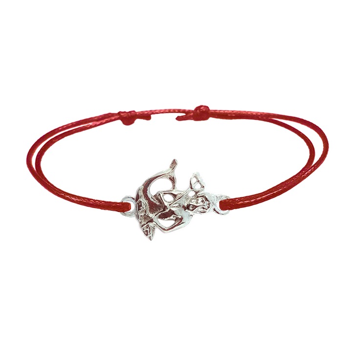 Zsinór karkötő Vízöntő jellel, ezüst színben állítható 9247120 Dras