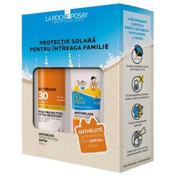 Pachet promo ANTHELIOS Spray Invizibil La Roche Posay pentru corp SPF 30+, 200 ml+ Lapte fata si corp Anthelios Dermo-Pediatrics pentru copii SPF 50(+) 100 ml CADOU Pachet promo ANTHELIOS Spray Invizibil La Roche Posay pentru corp SPF 30+, 200 ml+ Lapte fata si corp Anthelios Dermo-Pediatrics pentru copii SPF 50(+) 100 ml CADOU