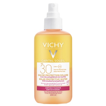 Apa de protectie solara Anti-Oxidanta Vichy Capital Soleil pentru corp SPF30+, 200 ml Apa de protectie solara Anti-Oxidanta Vichy Capital Soleil pentru corp SPF30+, 200 ml