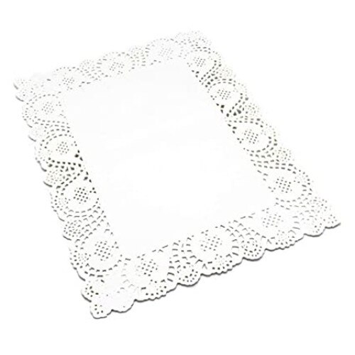 Set 12 buc dantela din hartie pentru tort, 36x25cm,alb