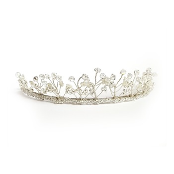 Diadema mireasa cu pietricele si cristale,maleabila Diadema mireasa cu pietricele si cristale,maleabila