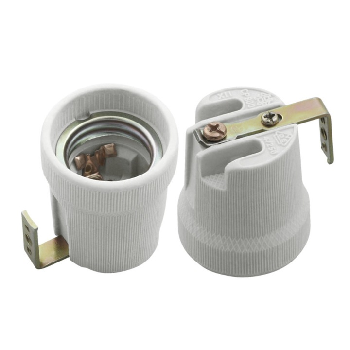 KANLUX E27 Porcelán foglalat, lemezes