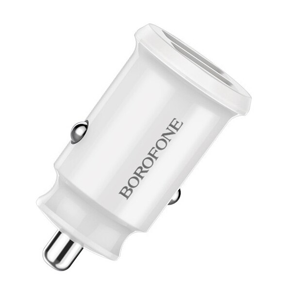 Incarcator auto Borofone BZ8 cu 2 porturi USB, Fast Charging 2.4A, White