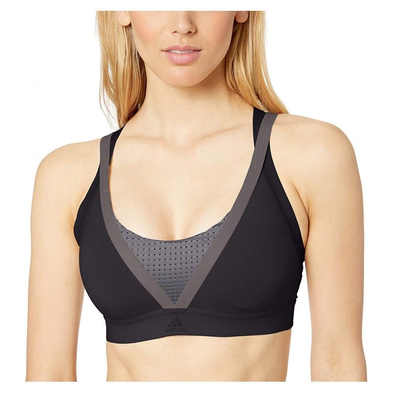 Bustiera ADIDAS pentru yoga, fitness, aerobic, alergare, negru/gri, marimea S, 6A282S