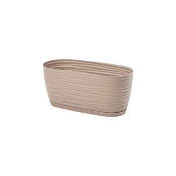Jardiniera Sahara Petit cu tavita dimensiune 26x13 cm, bej inchis Jardiniera Sahara Petit cu tavita dimensiune 26x13 cm, bej inchis