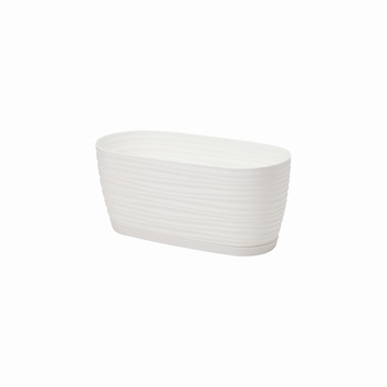 Jardiniera Sahara Petit cu tavita dimensiune 26x13 cm, alba Jardiniera Sahara Petit cu tavita dimensiune 26x13 cm, alba