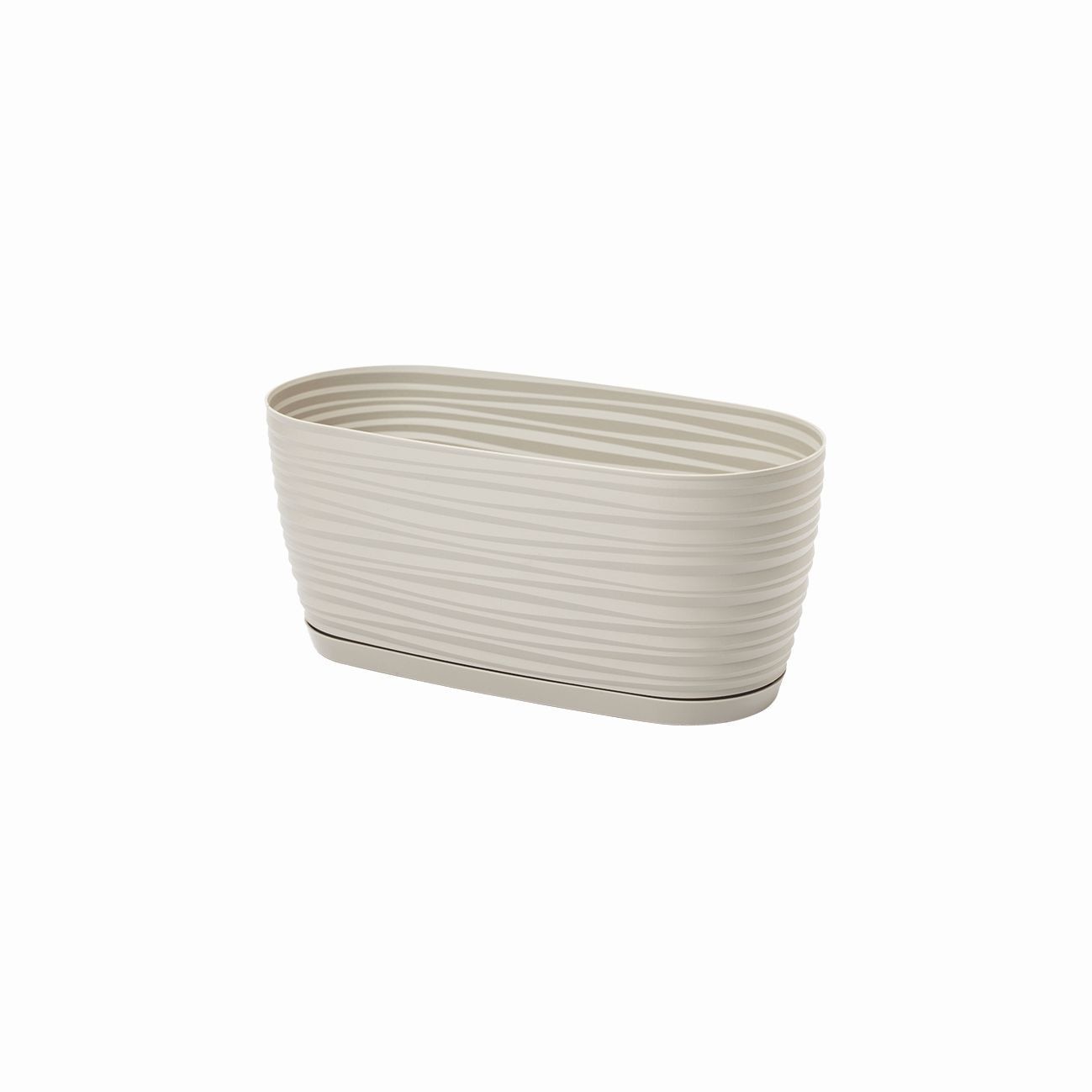 Jardiniera Sahara Petit cu tavita dimensiune 26x13 cm, gri deschis