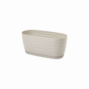 Jardiniera Sahara Petit cu tavita dimensiune 26x13 cm, gri deschis Jardiniera Sahara Petit cu tavita dimensiune 26x13 cm, gri deschis