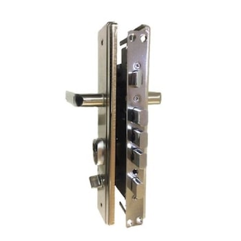 Maner usa Metalica cu sild si butuc, broasca, echipat complet,deschidere stanga Maner usa Metalica cu sild si butuc, broasca, echipat complet,deschidere stanga